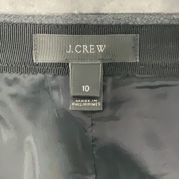 J. CrewAsymmetric Full Zip Wool Midi Pencil Classic Moto Gray Blue Size 10 Med - Picture 5 of 8